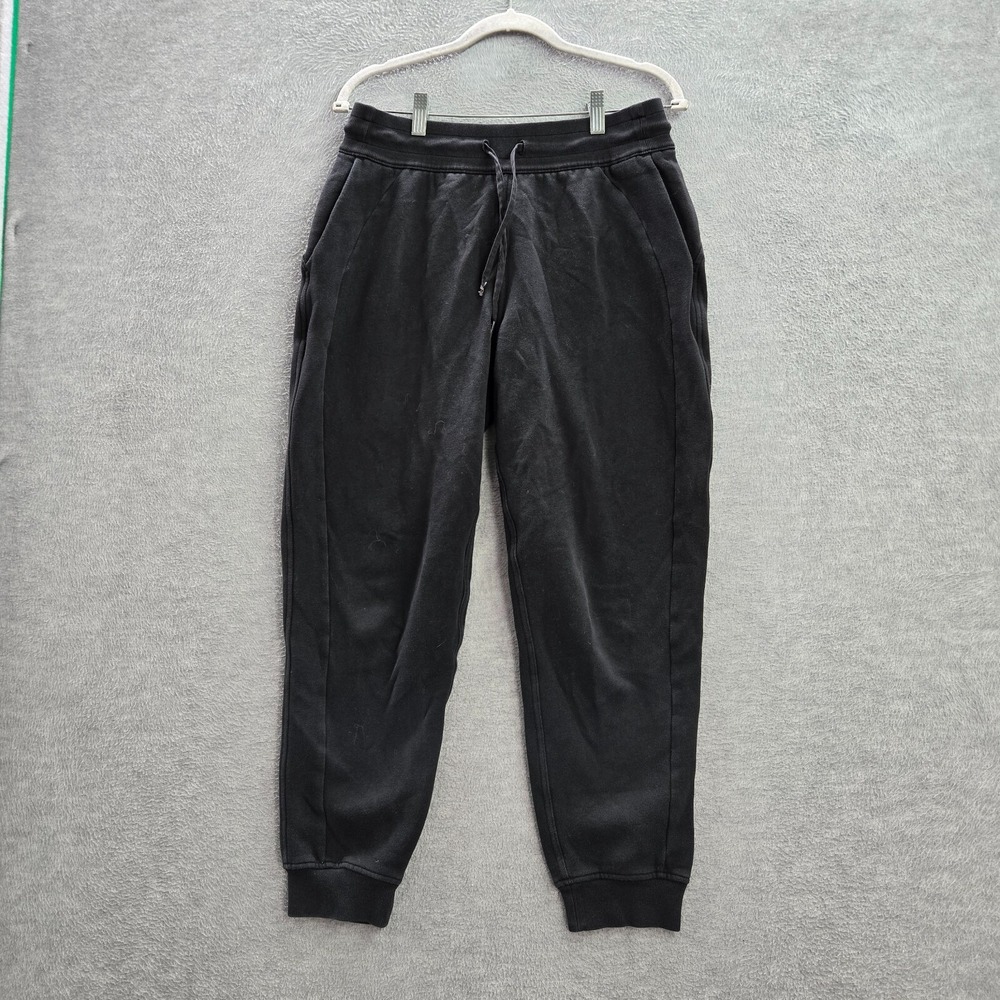 Lululemon Women Activewear Pants 8 Black Scuba Jogger‎ Fleece Pockets Drawstring
